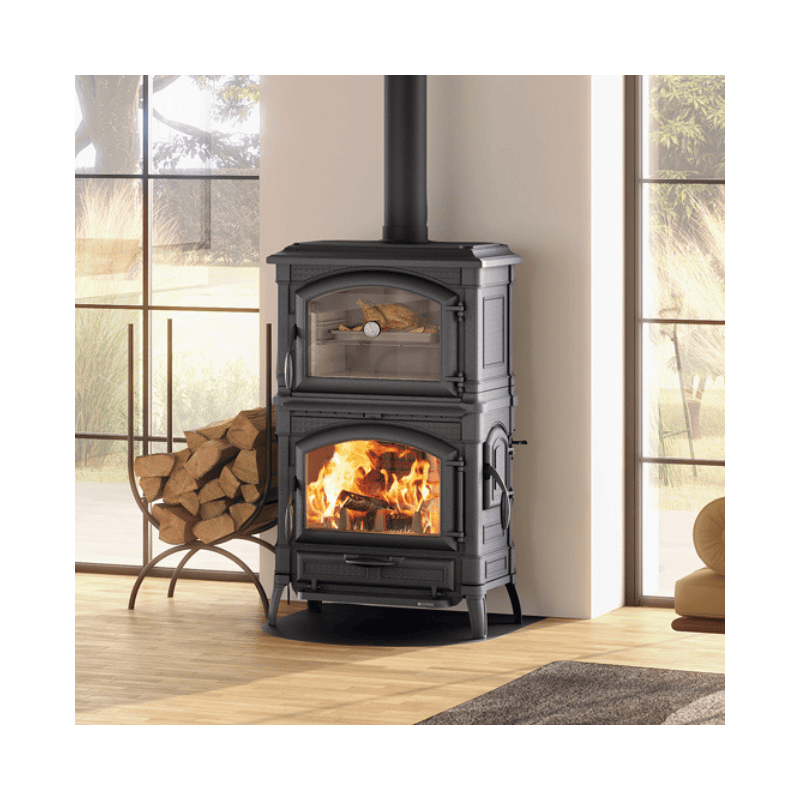 houtkachel isotta forno evo – 11 kw – anthrazit schwarz
