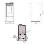 pack pelletkamin marina 14 kw luftdicht + ventilationskit – weiß