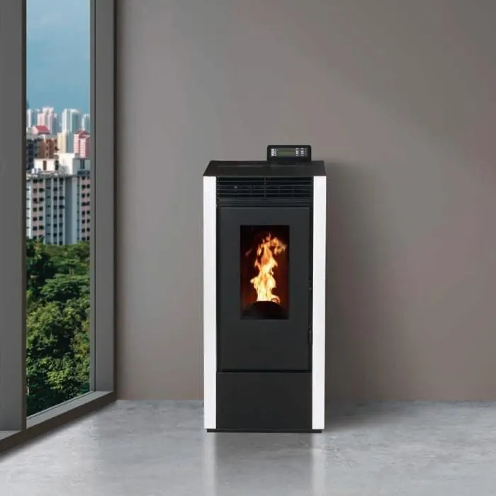 pack pelletkamin marina 14 kw luftdicht + ventilationskit – weiß