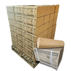 Komfort-Holzbriketts – 960 kg Palette – Mischung aus Hartholz und Weichholz