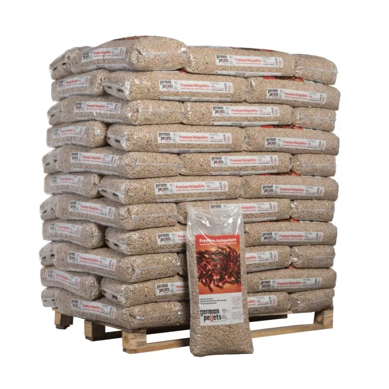 deutsche pellets – palette mit 66 säcken à 15 kg