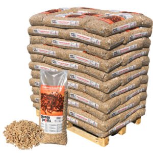 deutsche pellets – palette mit 66 säcken à 15 kg